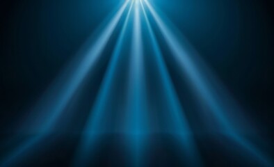 Abstract blue light rays radiating on a dark black surface, accompanied by vivid glowing laser beams that bring an element of excitement and innovation to your design