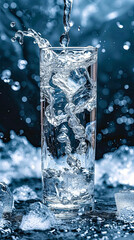 Fresh, clean water sparkles in a glass, inviting hydration and vitality