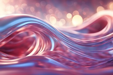 A long, curvy line of pink and blue with a metallic sheen