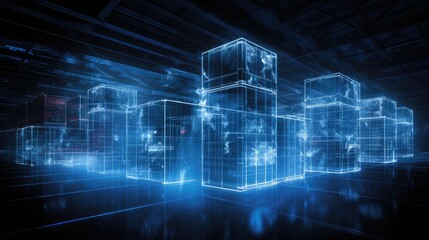 Modern accounting and warehousing of containers in large storage areas.