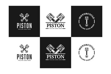 Piston car or motorcycle logo design template vector illustration idea