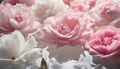 Blushing Elegance: Exploring the White-Pink Palette in Water"