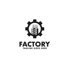 Gear factory logo design template vector illustration idea