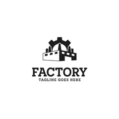 Gear factory logo design template vector illustration idea