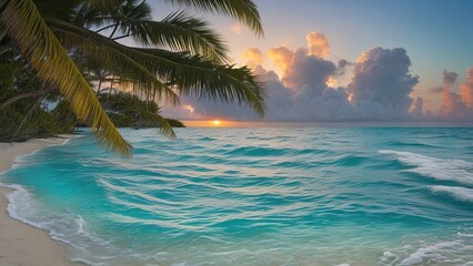 Fototapeta premium beach with palm trees