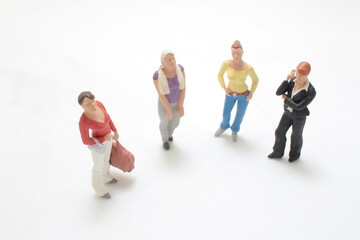 Group of women friends figure at meeting