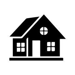 simple black and white house icon