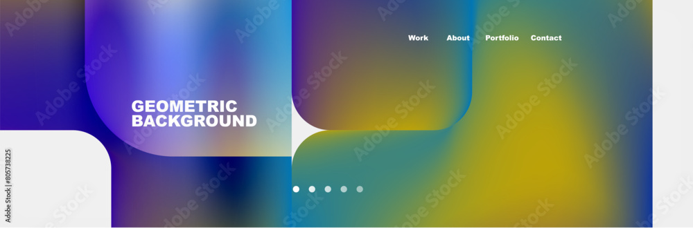 Poster a geometric background inspired by the water and sky, featuring a gradient of electric blue and mage