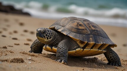 Obraz premium turtle on the sand