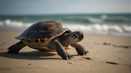 Obraz premium turtle on the sand