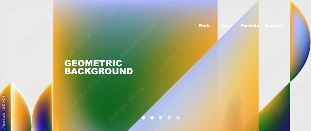 Poster A geometric background featuring a gradient of colors created using macro photography. The electric blue shades provide a modern and sleek display device design
