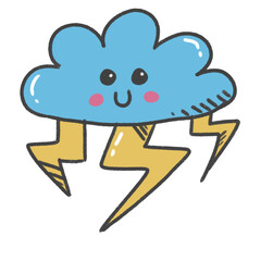 cartoon illustration weather sky season emoji cloud storm blue yellow