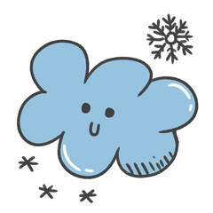 cartoon illustration weather sky season emoji cloud snow smile ice cold