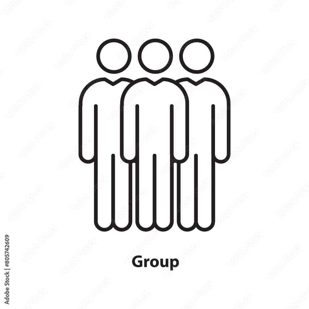 Poster group of people icon.people queue outline vector flat simple illustration for web and app..eps