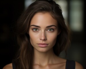 Naklejka premium Captivating portrait of a woman with intense gaze