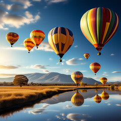 Obraz premium Up, Up, and Away: Discovering the Magic of Hot Air Ballooning