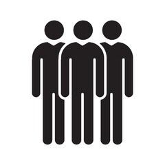 Group of people icon.People queue trendy style black flat illustration for web and app..eps
