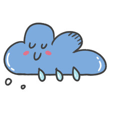 cartoon illustration weather sky season emoji cloud rain water rainy day smile blue