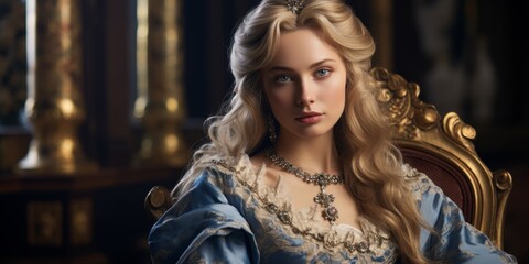 Fototapeta premium elegant woman in historical dress