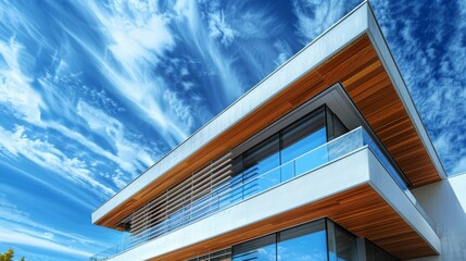 Obraz premium Estate property and condo architecture. Fragment of modern residential flat with apartment building exterior