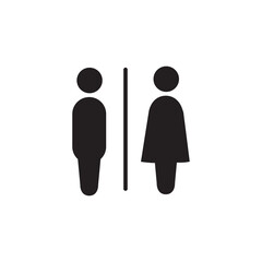 Man and Woman toilet vector flat trendy style illustration for web and app..eps