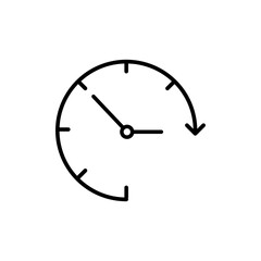 Passage time line icon, Clockwise clock symbol flat trendy style illustration for web and app..eps