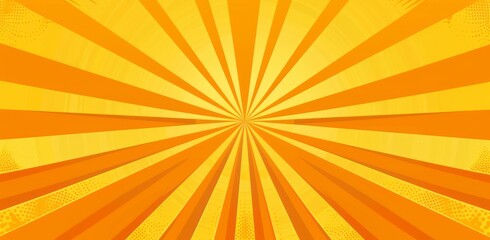 Obraz premium Abstract yellow rays background. Comic pop art sunburst wallpaper. Suitable for yellow ray cartoon design for poster, banner or cover