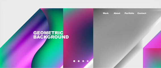 Fototapeta premium a geometric background with a purple , green and blue gradient . High quality