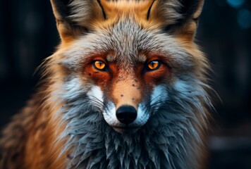 Obraz premium Captivating close-up portrait of a majestic red fox
