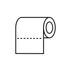 Toilet paper roll line icon, vector flat trendy style illustration for web and app..eps