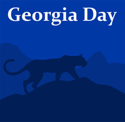 Georgia State with a blue tiger
