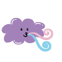 cartoon illustration weather sky season emoji cloud wind purpple blue ink baby