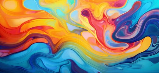 Fototapeta premium Vibrant abstract fluid art background