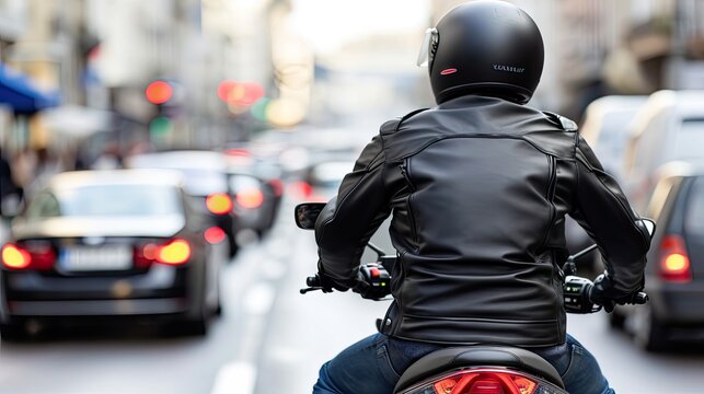 Adrenaline rush on the roads: Motorcyclist in urban traffic