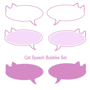 Set of CAT speech bubbles PINK