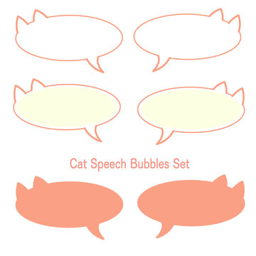 Set of CAT speech bubbles ORANGE