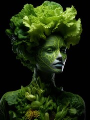 green goddess floral portrait