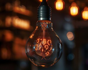 A minimalist design of a light bulb with touchsensitive surface that lights up password patterns