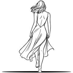 Woman Wearing Dress on Summer Vacation.