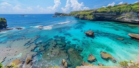 Popular places and beaches in Nusa Penida, Bali, Indonesia. 