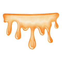 Watercolor orange dripping. Honey dripping.