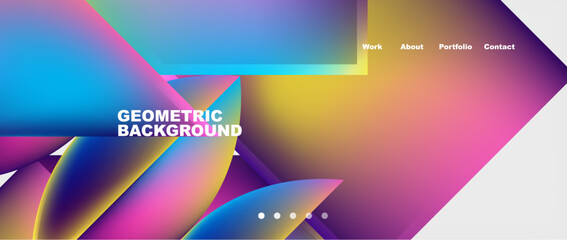 A colorful geometric background with a rainbow of colors including violet, magenta, electric blue. It resembles a CD or DVD disk with blank media and graphics in circular patterns