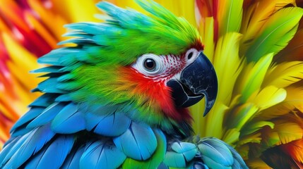 Obraz premium Vibrant parrot with colorful feathers