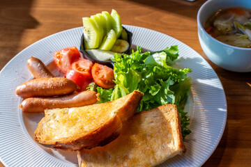 美味しいトーストの朝ごはん