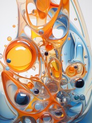 Vibrant abstract glass art composition