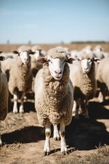 Obraz premium Several sheeps engaged in a gentle nuzzle, expressing their deep bond and affection.