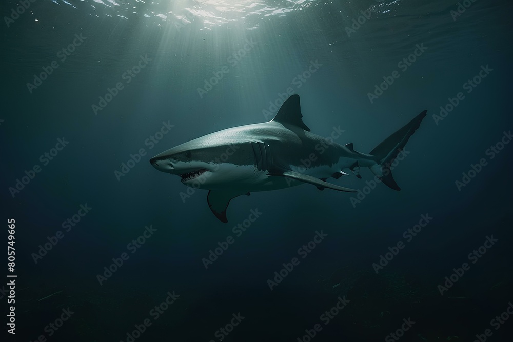 Wall mural shark in water