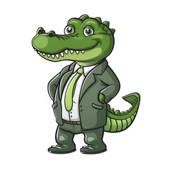 Naklejka premium Animal character of crocodile