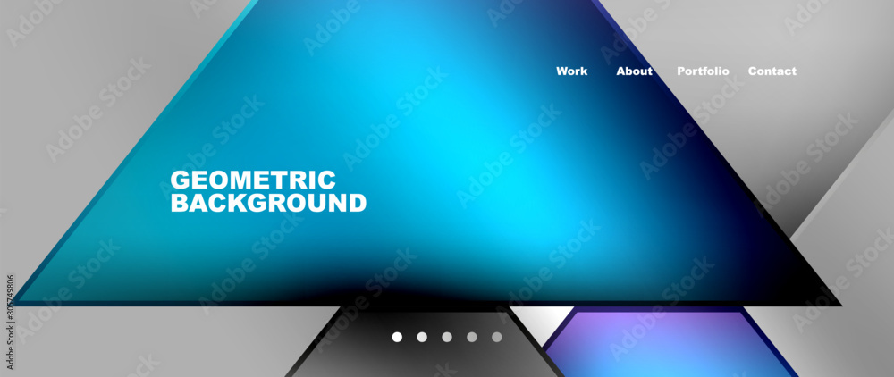 Poster An electric blue geometric background featuring triangles on a gray backdrop. Perfect for use as a font display device or multimedia output on a portable communications device or netbook