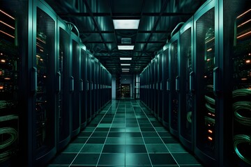 Fototapeta premium The Heart of IT: Server Room Infrastructure for Business Networks